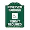 Signmission Reserved Parking Permit Required W/ Graphic, Green & White Aluminum Sign, 18" x 24", GW-1824-23059 A-DES-GW-1824-23059 - alternate 1